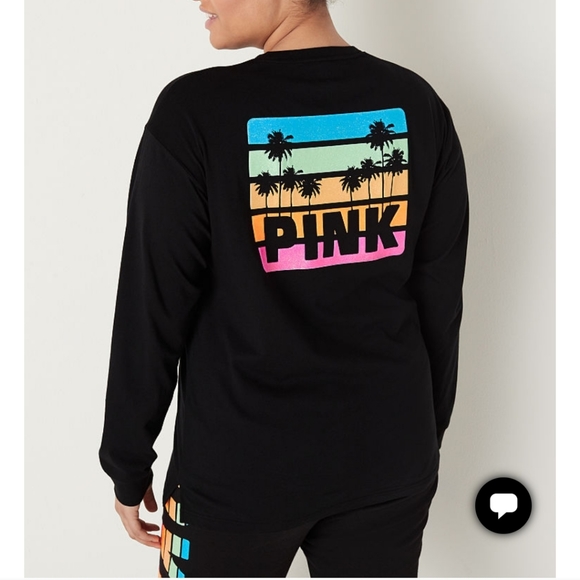 🔥 VS Pink rainbow campus tee & leggings set XXL - Picture 2 of 12